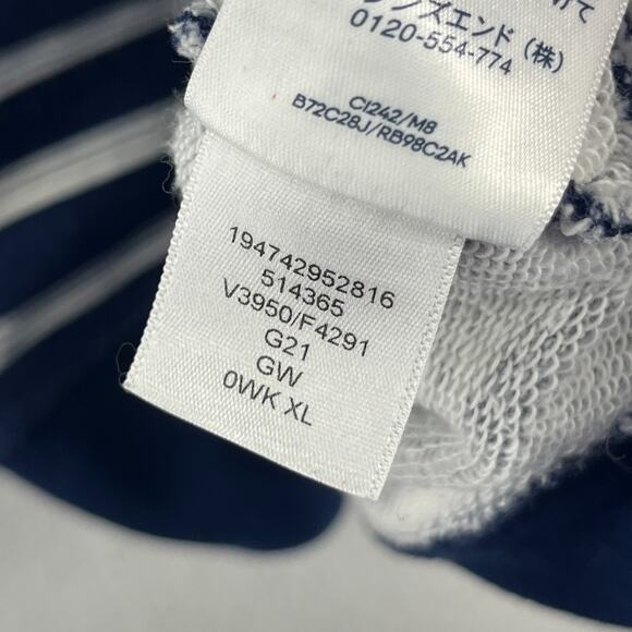 LANDS END Sweatshirt Womens XL 18 Serious Sweats Striped Jumper Pullover Blue - Picture 12 of 15